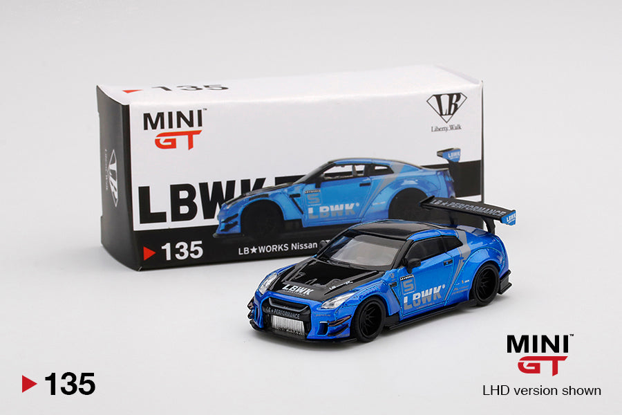 (MGT00135) - LB WORKS Nissan GT-R (R35) Type 2, Rear Wing Version 3, LB Work Livery 2.0 Blue (Box Version)