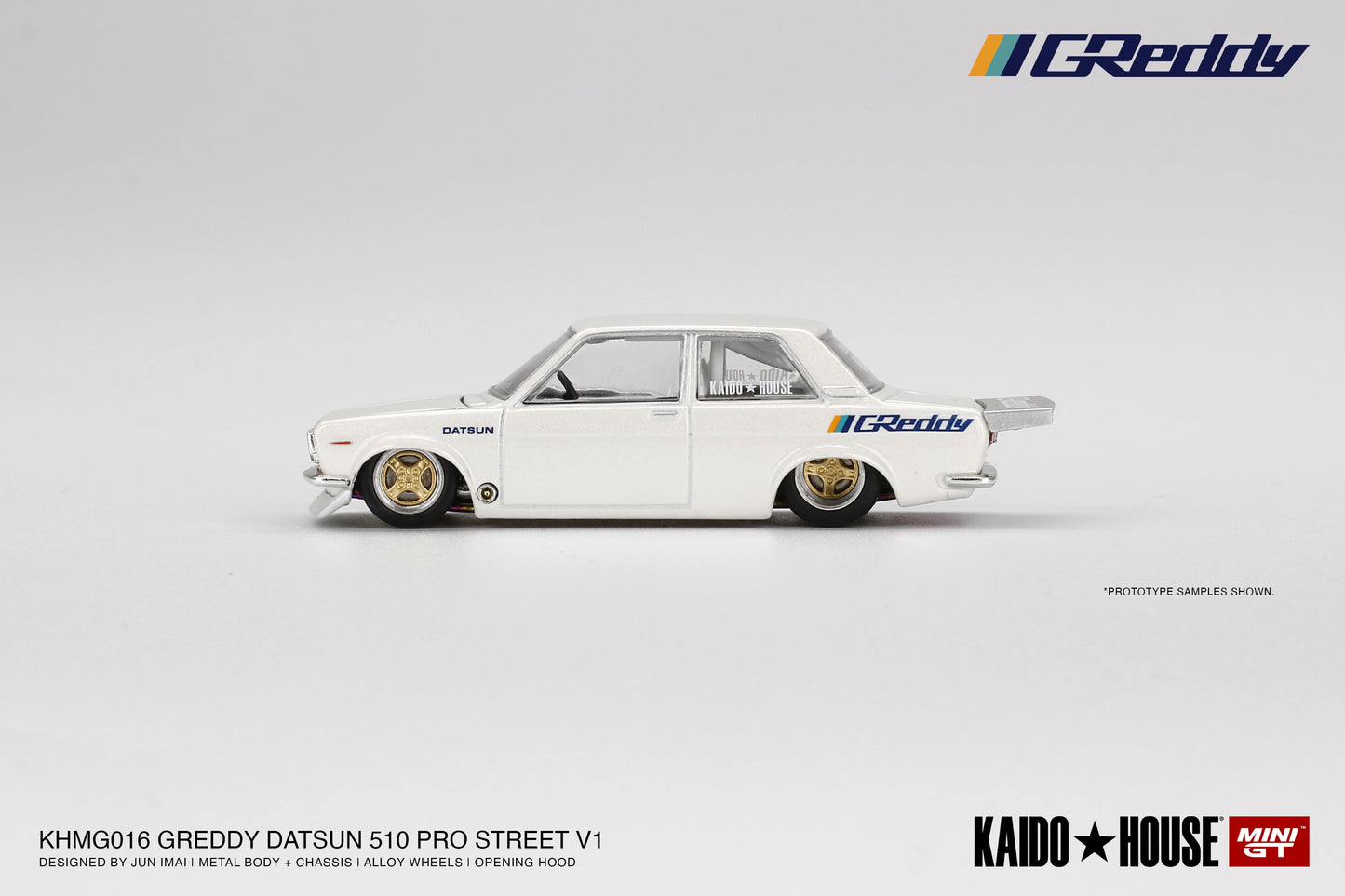 (KHMG016) Datsun 510 Pro Street GREDDY Pearl White