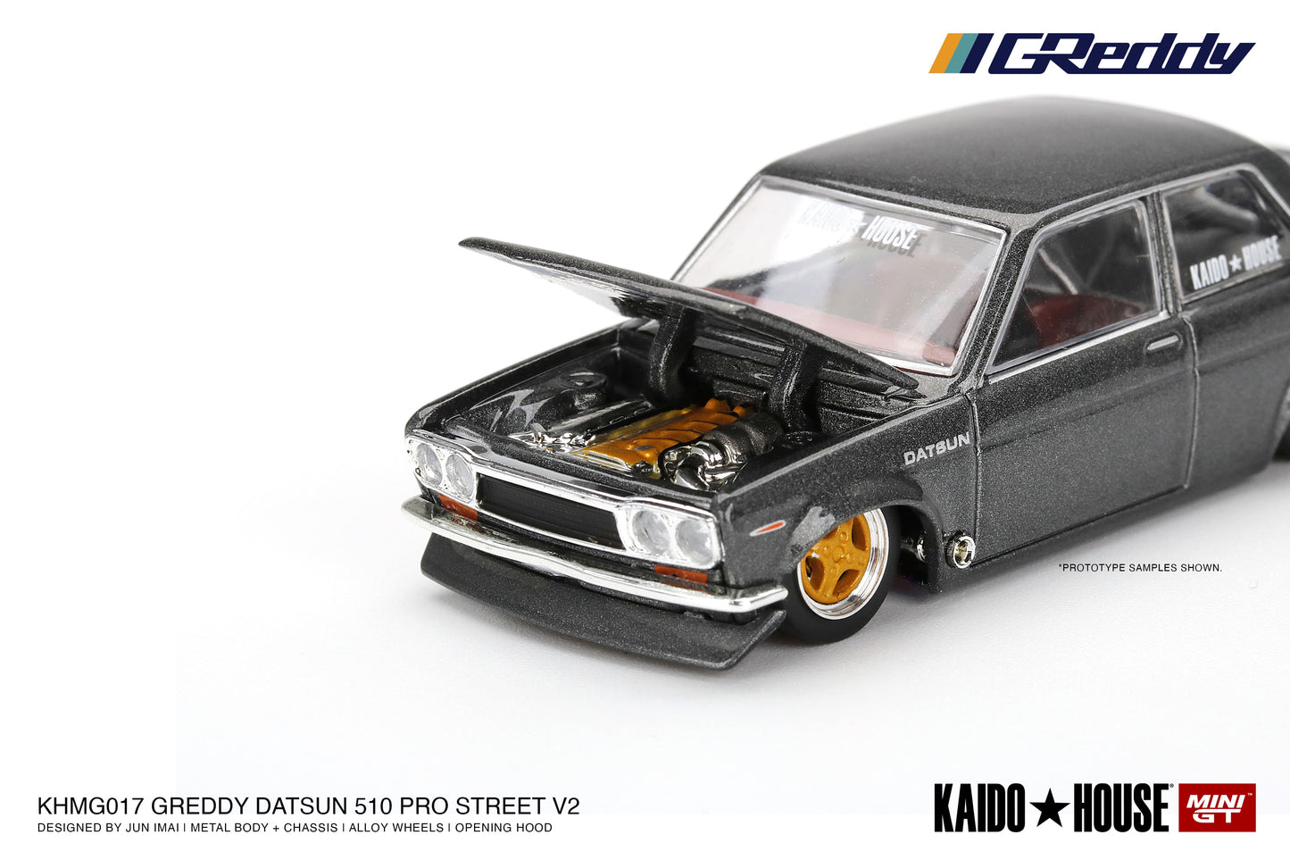 (KHMG017) Datsun 510 Pro Street GREDDY Gun Metal Grey