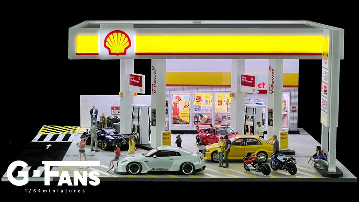 (710035) - G-Fans 1:64 Shell Gas Station Diorama