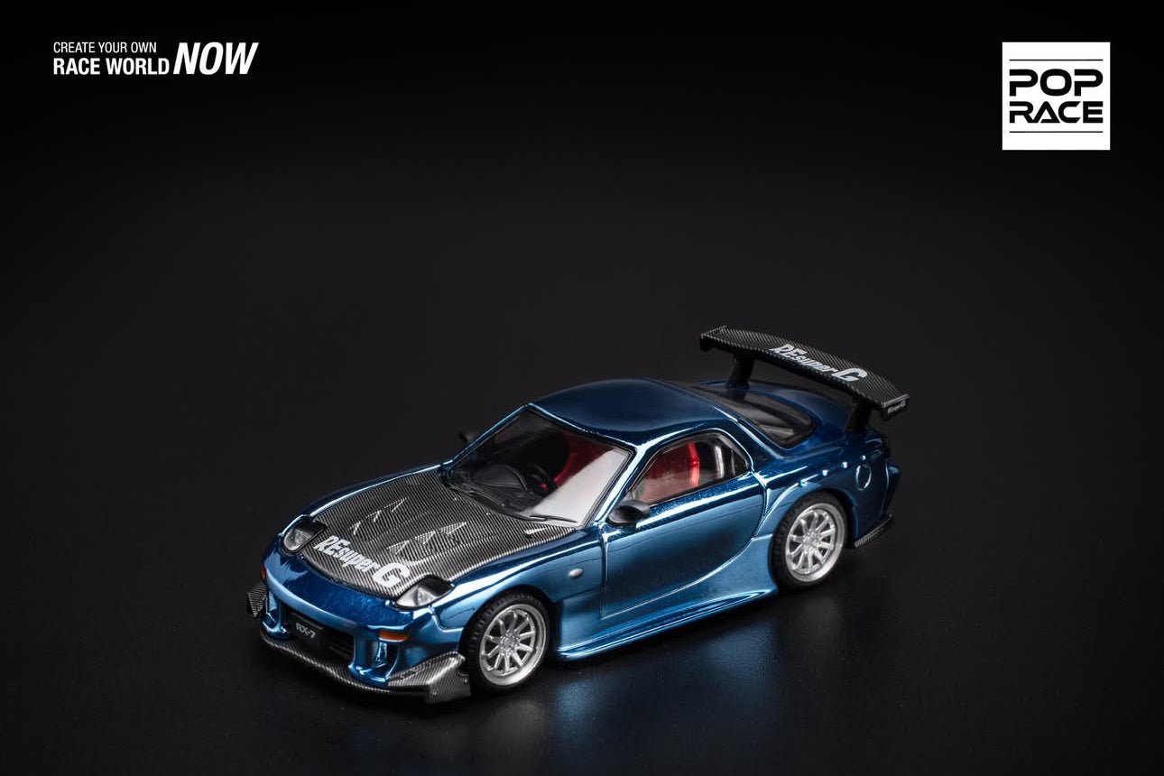 (Pre-Order) (PR640223) Mazda Rx-7 Re-Amemiya Widebody (Blue Chrome)