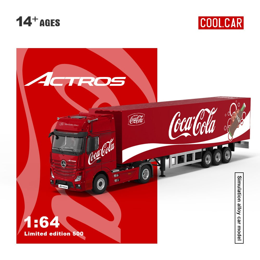 (Pre-Order)(CC646735) Mercedes-Benz Actros container truck (coca cola livery)