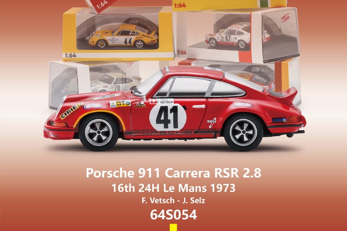 (Pre-Order) (64S054) Porsche Carrera RSR 2.8 No.41 16th 24H Le Mans 1973 - F. Vetsch - J. Selz