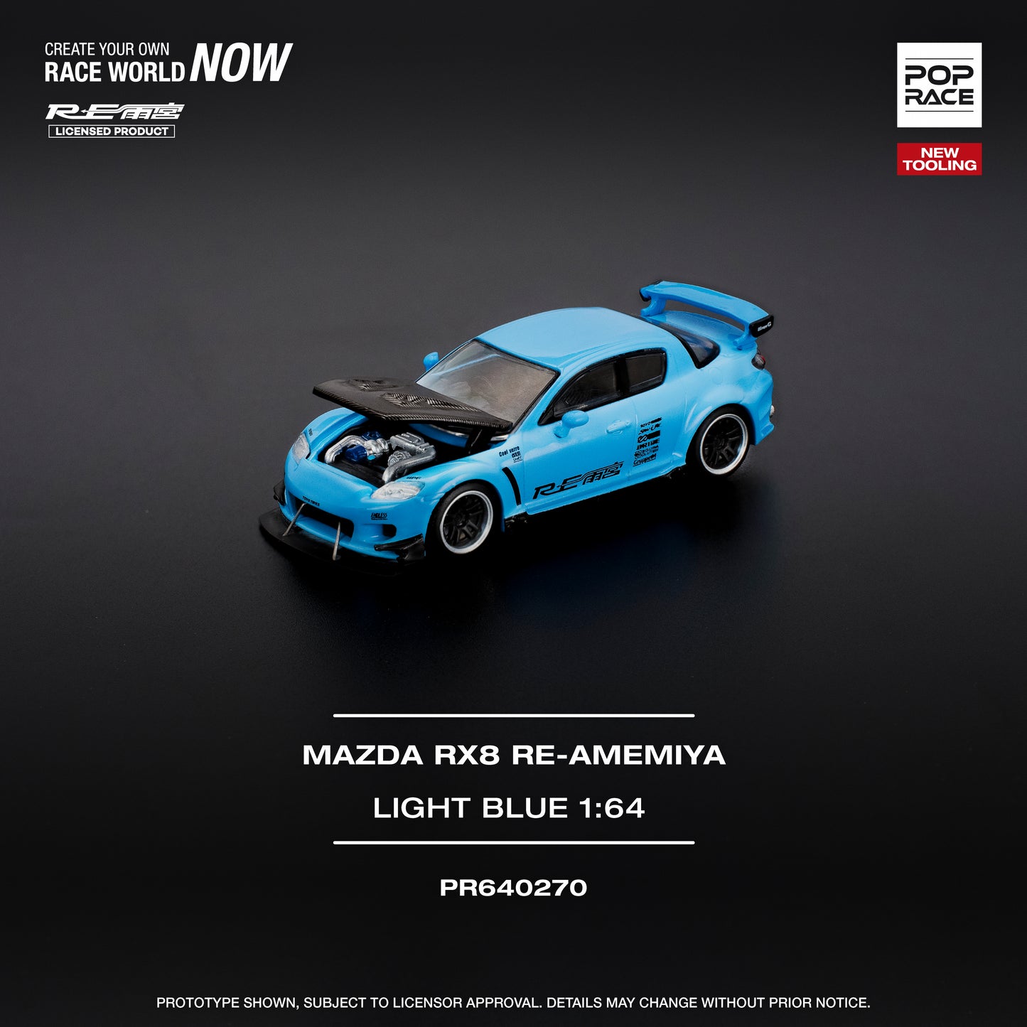 (Pre-Order) (PR640270) MAZDA RX-8 RE-AMEMIYA - LIGHT BLUE