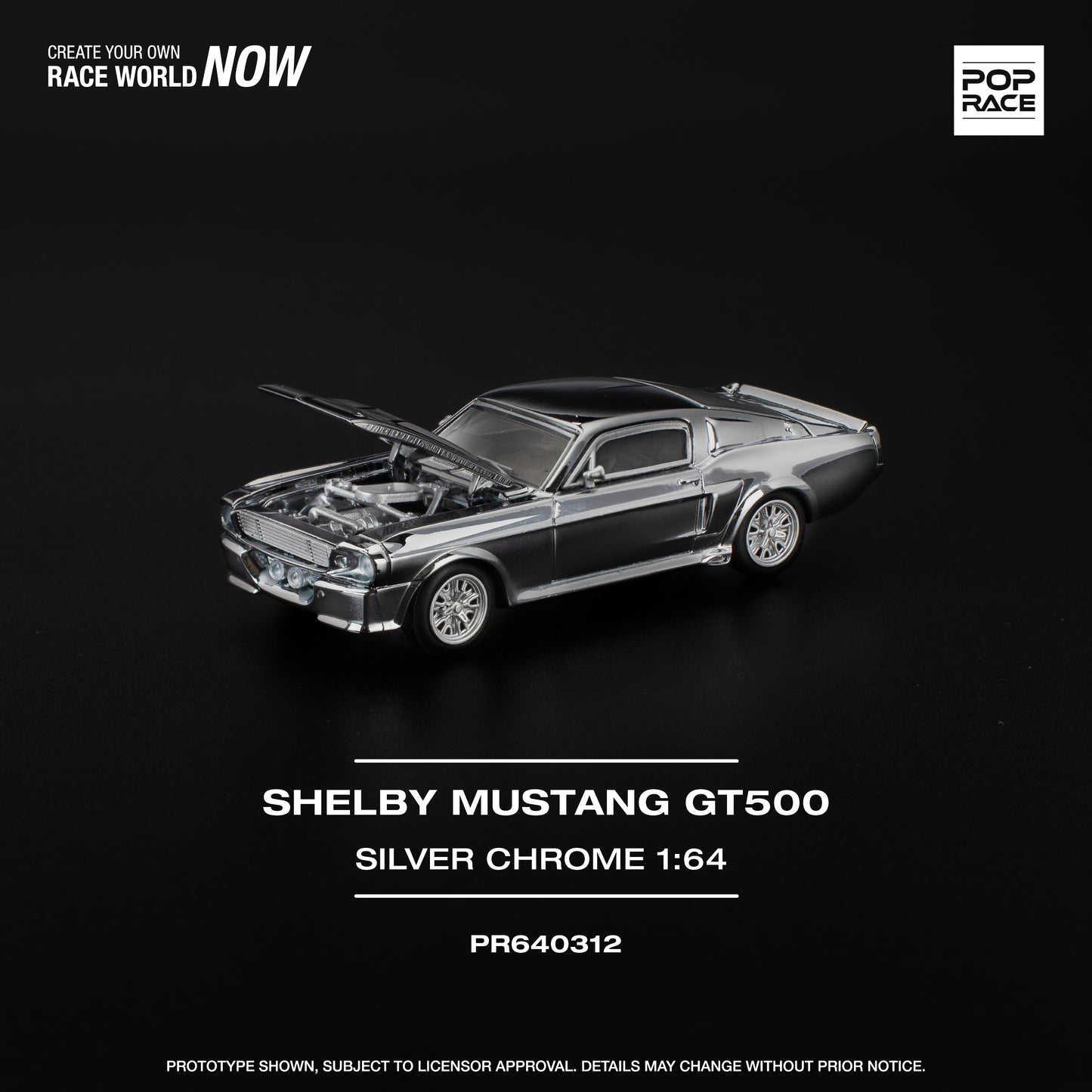 (Pre-Order) (PR640312) SHELBY MUSTANG GT500 SILVER CHROME