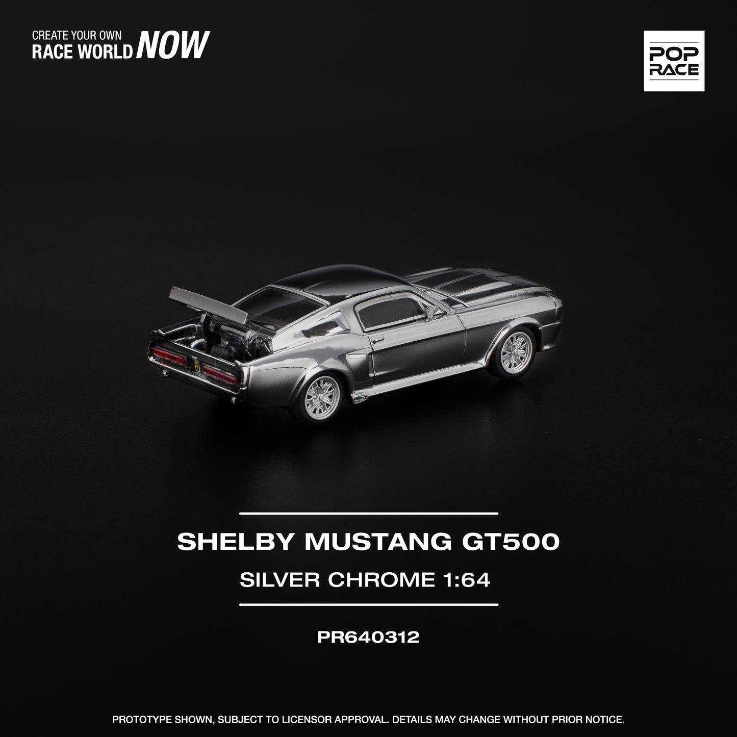 (Pre-Order) (PR640312) SHELBY MUSTANG GT500 SILVER CHROME
