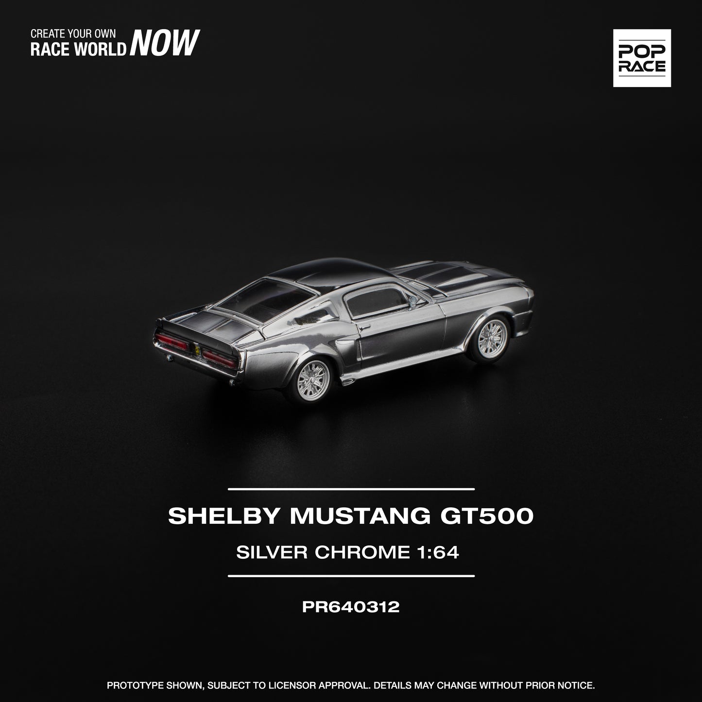 (Pre-Order) (PR640312) SHELBY MUSTANG GT500 SILVER CHROME