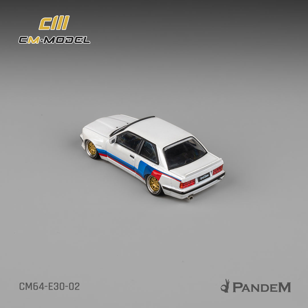 (CM64-E30-02) Pandem M3 E30 Alpine White with M Tri-Stripes