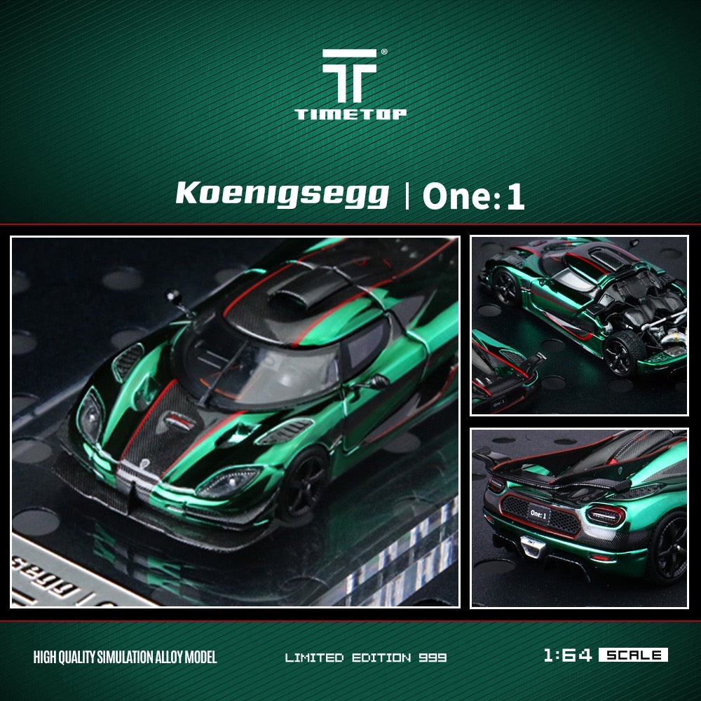 (Pre-Order)(TT644817) Koenigsegg One:1 (Metallic Green)