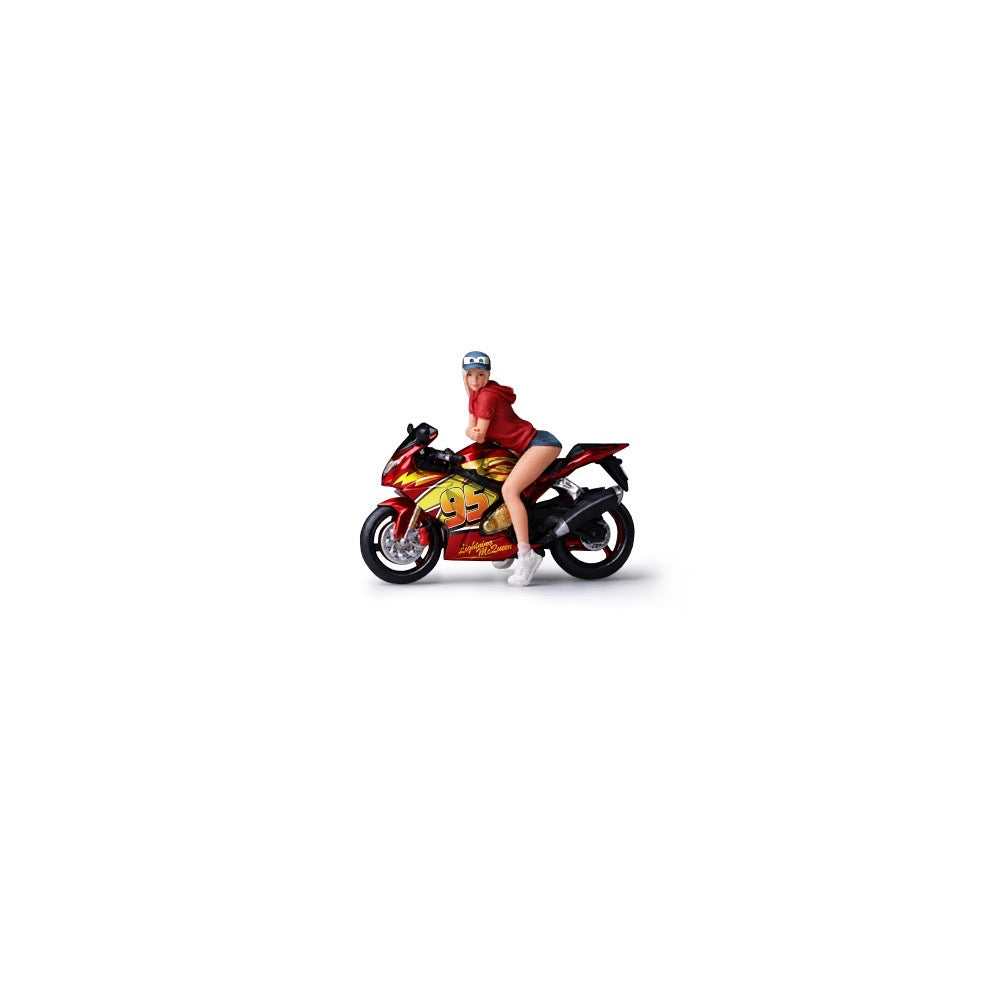 (Pre-Order) (MO222243) Mcqueen Suzuki Motorcycle with figurine