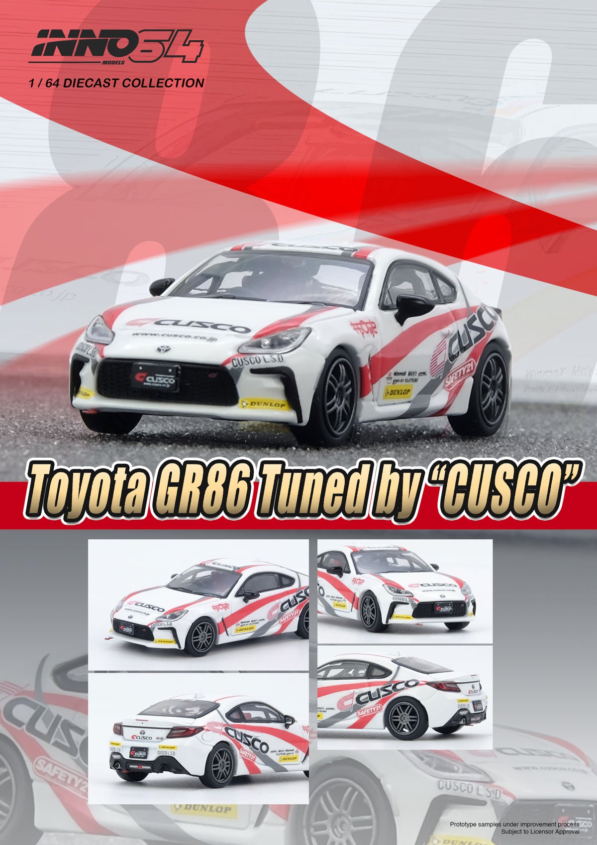 (Pre-Order) (IN64-GR86-CUSCO) TOYOTA GR86 Tuned by "CUSCO"