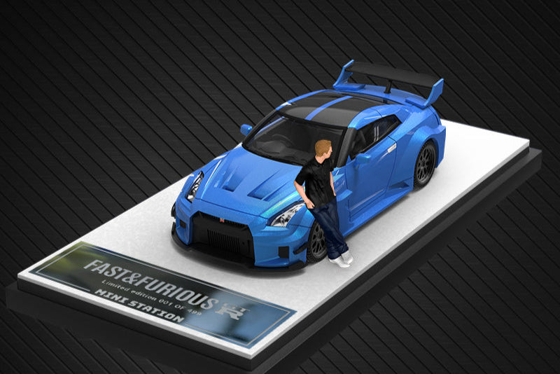 (MS641526-1) Nissan GTR3.0 Fast and Furious Blue with figurine (Black wheels)