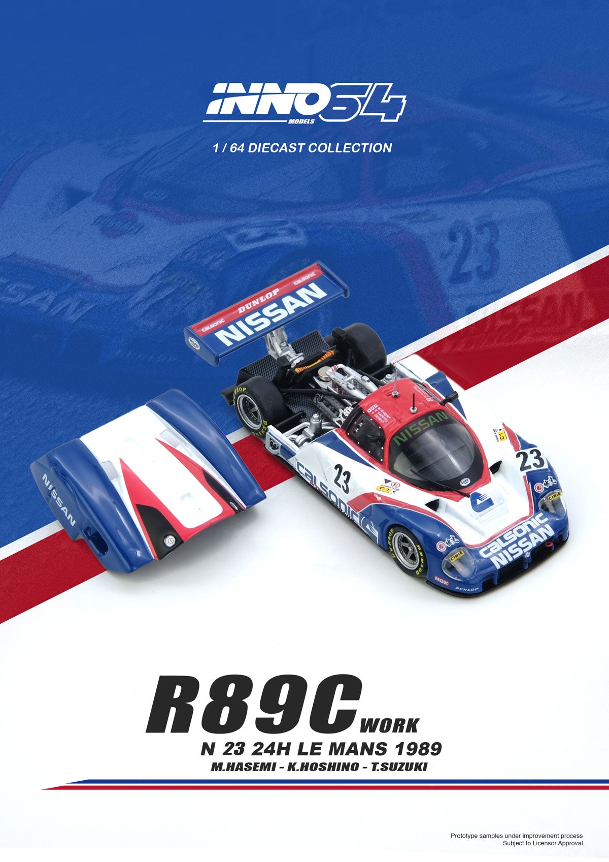 (Pre-Order) (IN64-R89C-89LM23) R89C LE MANS 1989 No23 Masahiro Hasemi / Kazuyoshi Hoshino / Toshio Suzuki