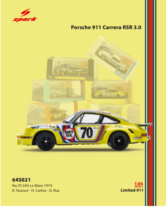 (Pre-Order)(64S021) Porsche 911 Carrera RSR 3.0 No.70 24H Le Mans 1974