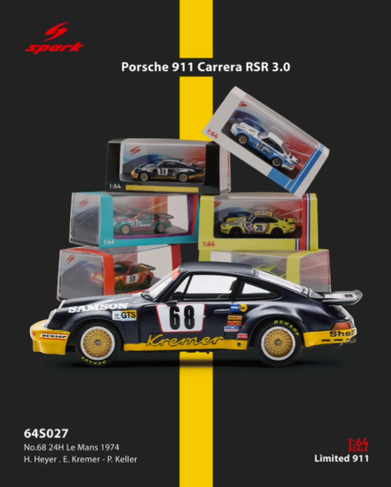 (Pre-Order)(64S027) Porsche 911 Carrera RSR 3.0 No.68 24H Le Mans 1974