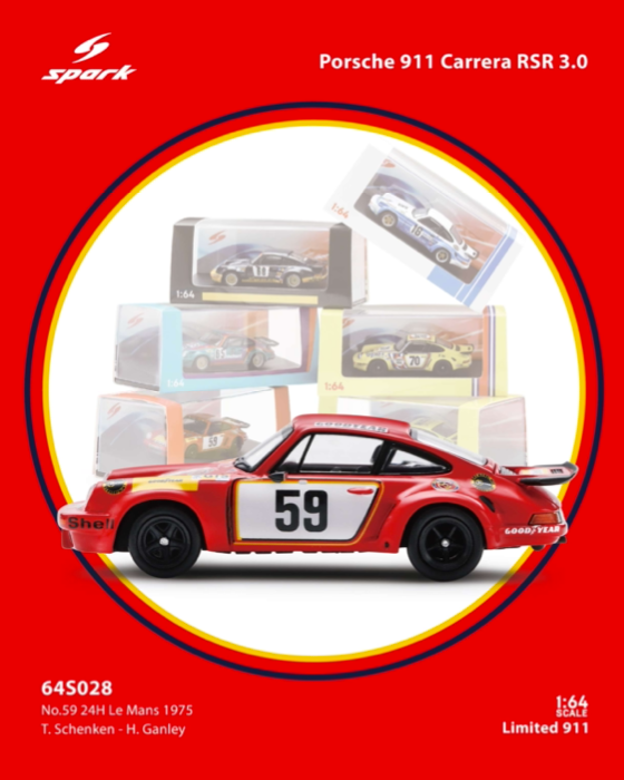 (Pre-Order)(64S028) Porsche 911 Carrera RSR 3.0 No.59 24H Le Mans 1975