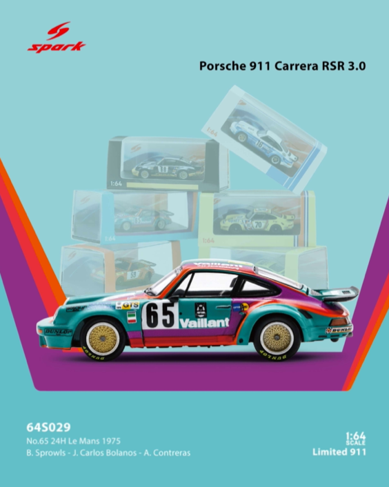 (Pre-Order)(64S029) Porsche 911 Carrera RSR 3.0 No.65 24H Le Mans 1975