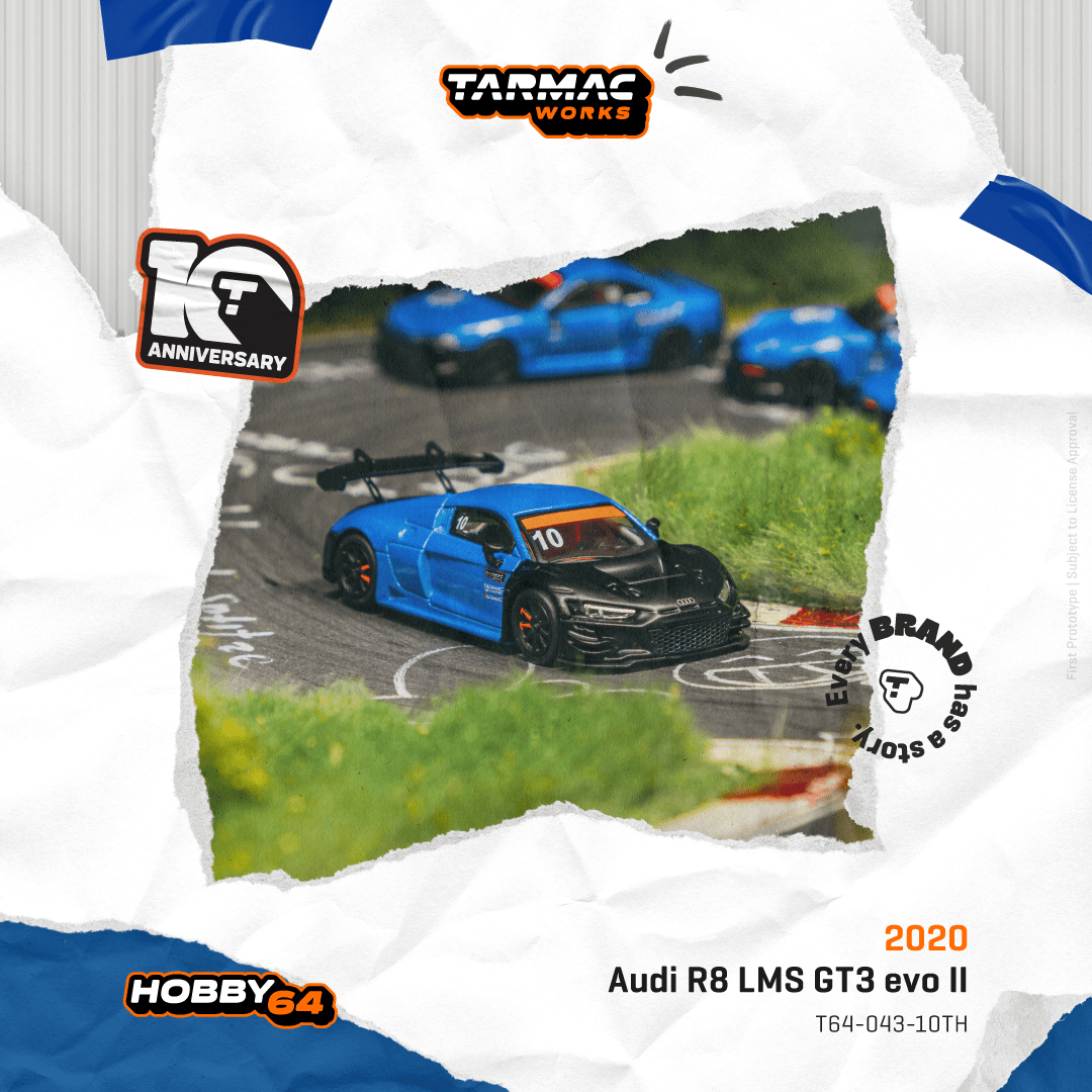 (Pre-Order) (T64-043-10TH) - Audi R8 LMS GT3 evo II (Tarmac Works 10th Anniversary)