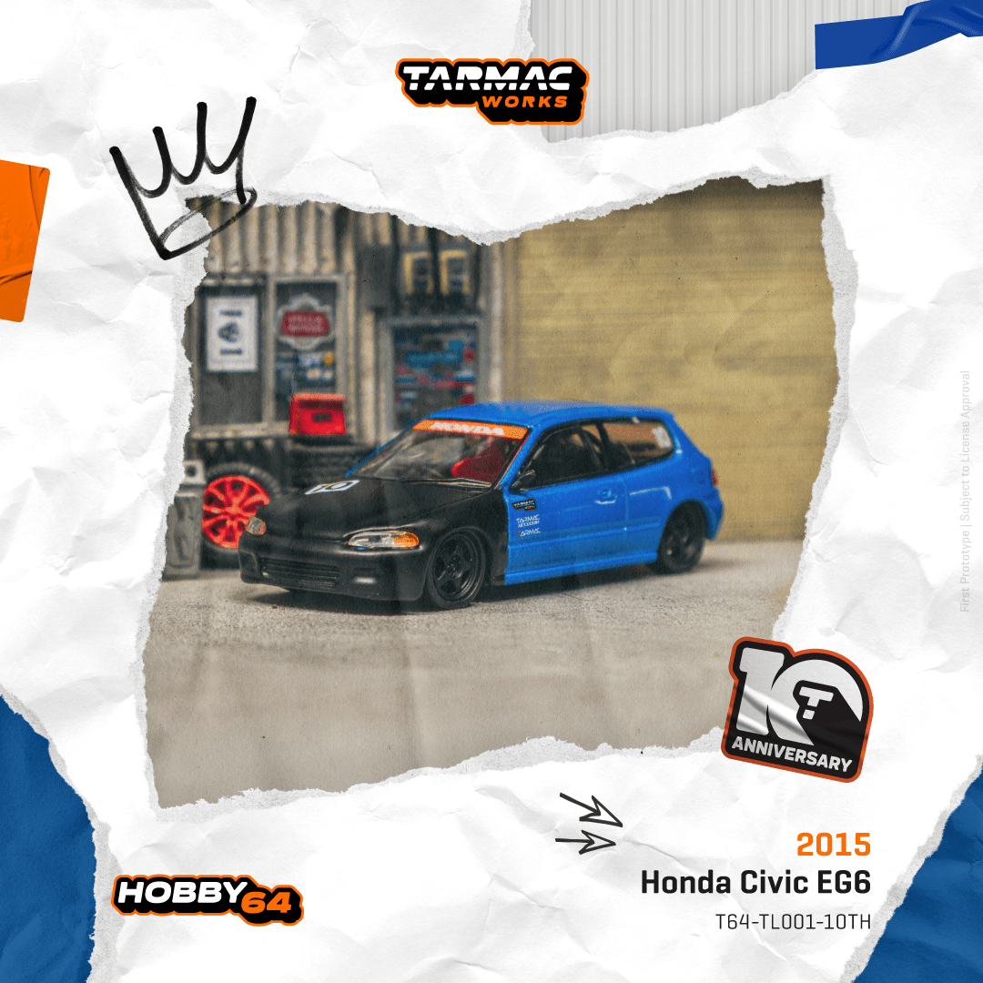 (Pre-Order) (T64-TL001-10TH) - Honda Civic EG6 (Tarmac Works 10th Anniversary)