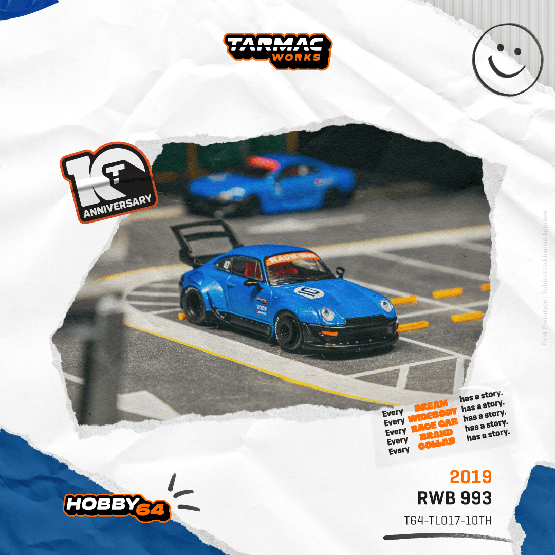 (Pre-Order) (T64-TL017-10TH) - RWB 993 (Tarmac Works 10th Anniversary)
