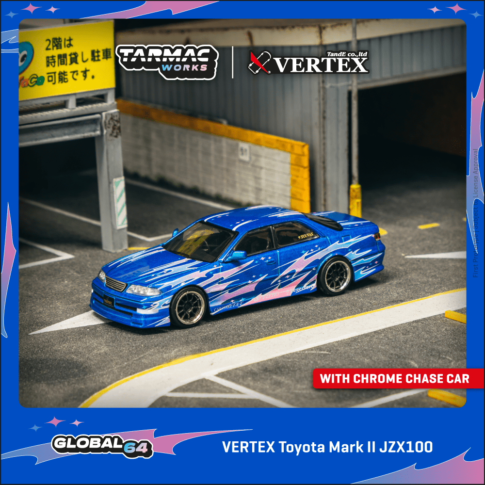 (Pre-Order) (T64G-024-BL) - VERTEX Toyota Mark II JZX100 (Blue Metallic)