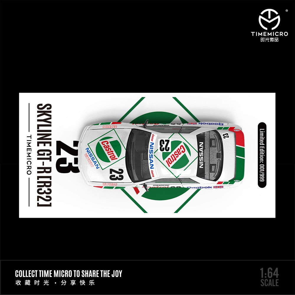 (Pre-Order) (TM644139) Nissan GTR R32- Red Green No 23 CASTROL