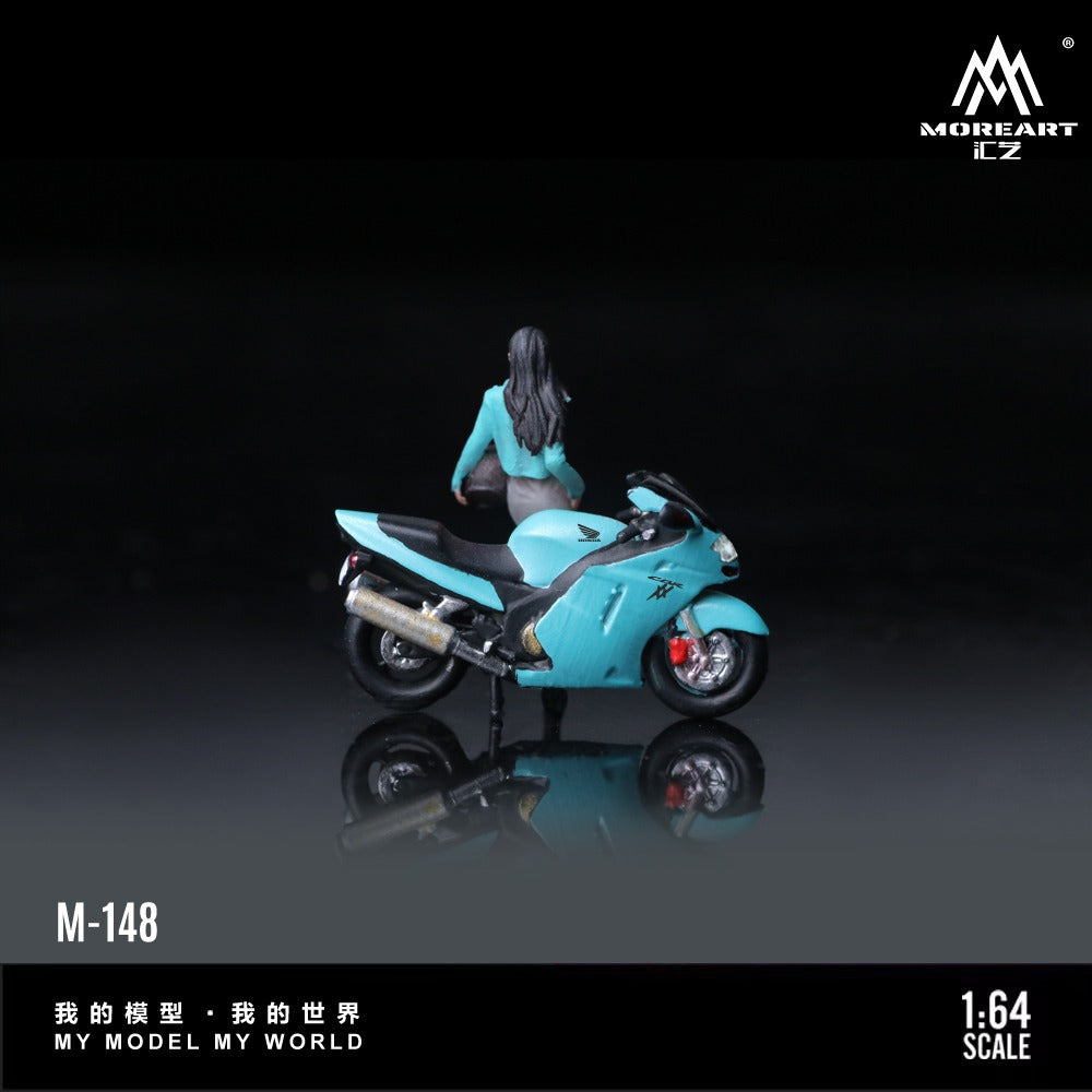 (Pre-Order) (MO222148) Honda CBR1100XX sky blue with figurine