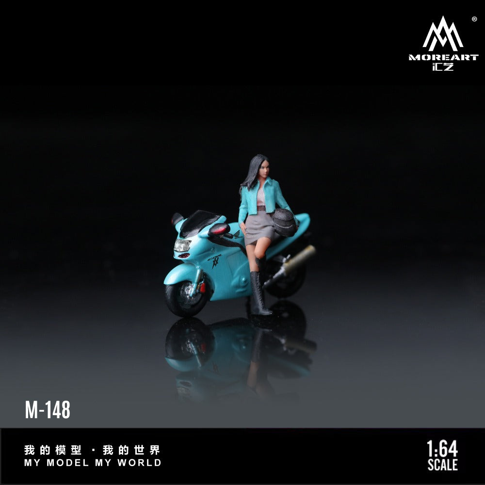 (Pre-Order) (MO222148) Honda CBR1100XX sky blue with figurine