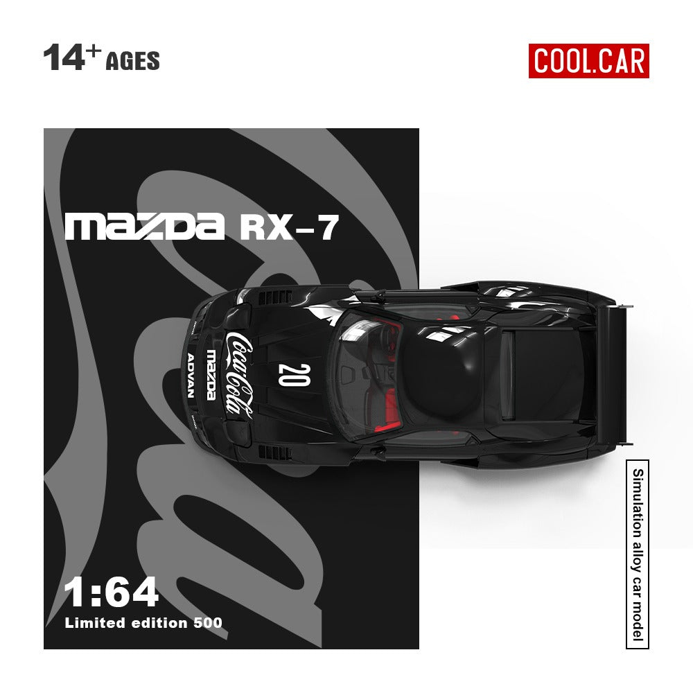 (Pre-Order) (CC647602-1) Mazda RX-7 Coke livery with figurine (Black color)
