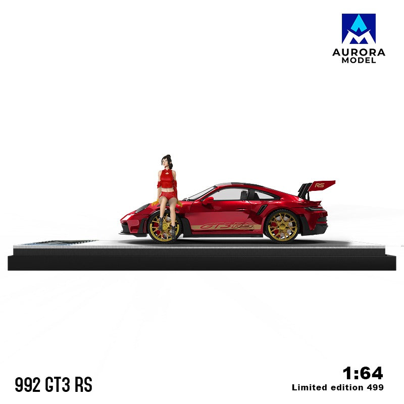 (Pre-Order) (AM644640-1) Porsche 992 GT3 RS with figurine (red)
