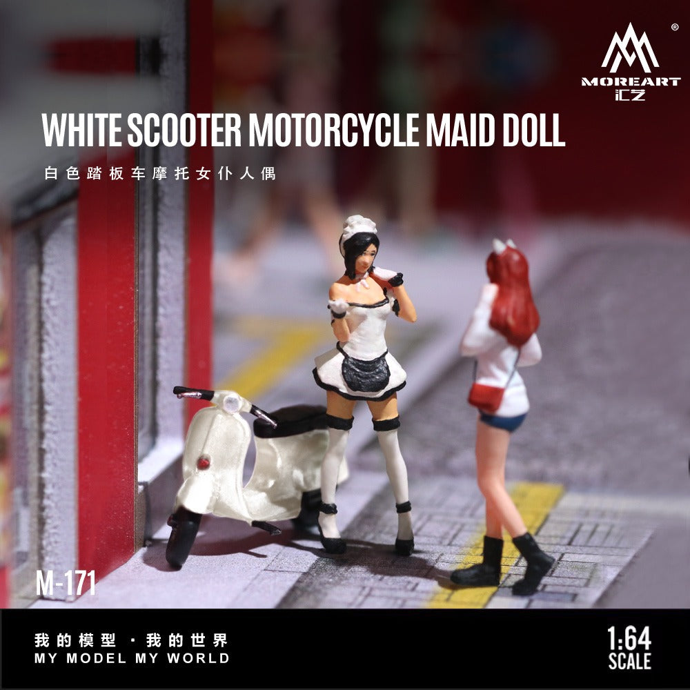 (Pre-Order) (MO222171) White scooter Motorcycle with figurine