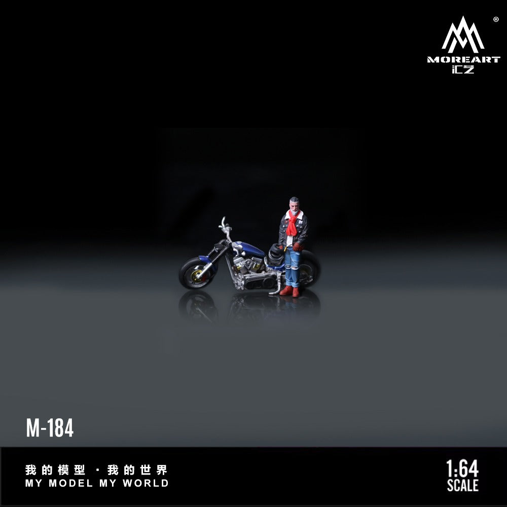 (Pre-Order) (MO222184) Harley Ice Blue Motorcycle with Tough Rider Action Figure
