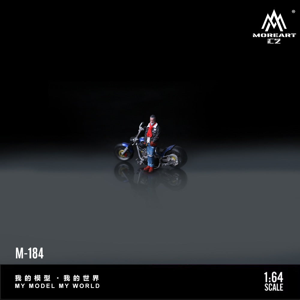 (Pre-Order) (MO222184) Harley Ice Blue Motorcycle with Tough Rider Action Figure