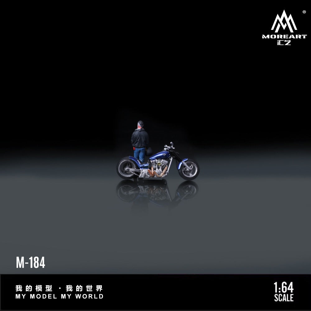 (Pre-Order) (MO222184) Harley Ice Blue Motorcycle with Tough Rider Action Figure