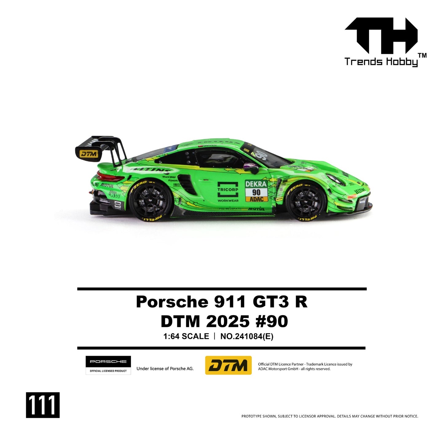 (Pre-Order)(241084(E)) Trends Hobby 1:64 Porsche 911 GT3 R - DTM 2025 #90