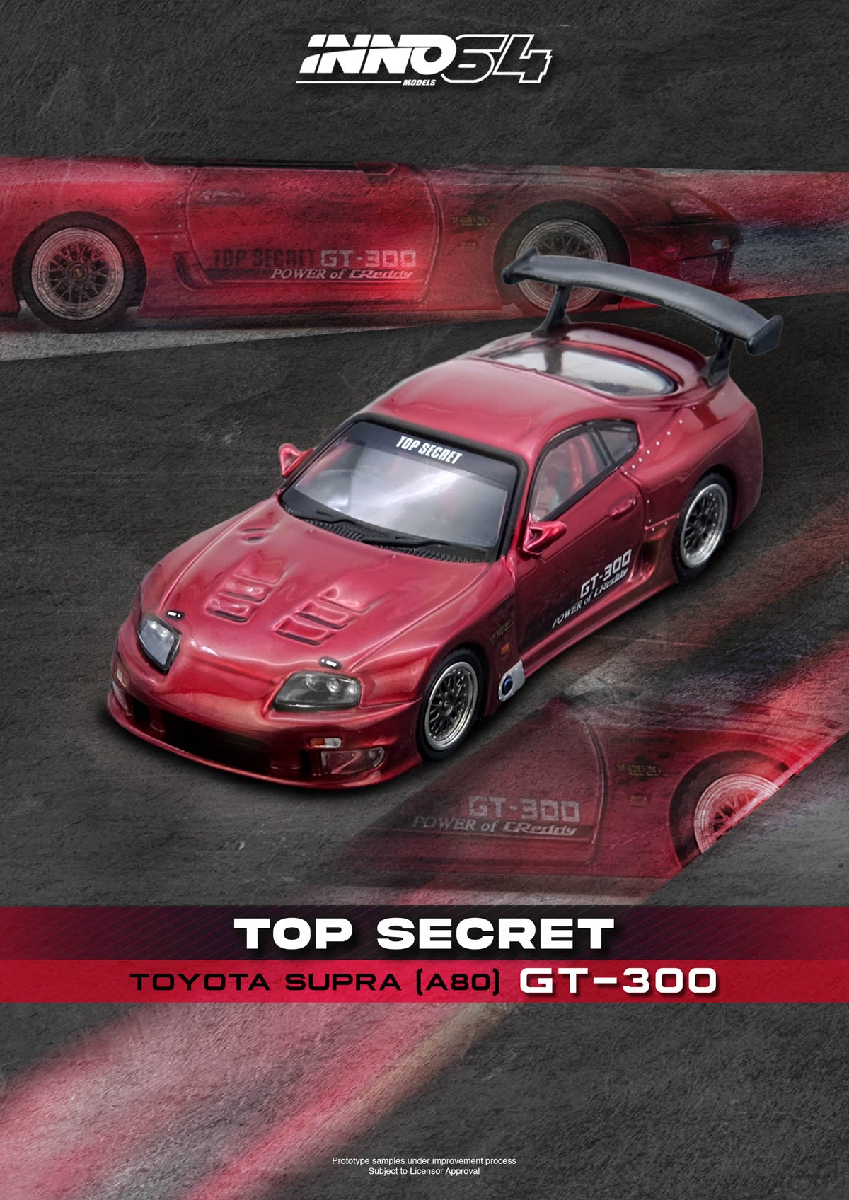 (Pre-Order) (IN64-A80TS-RED) TOYOTA SUPRA (A80) "TOP SECRET" Red