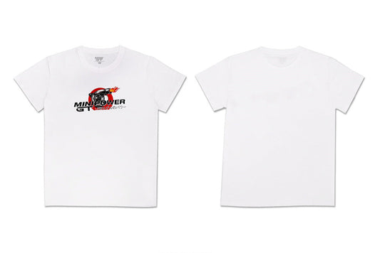 (Pre-Order) (MGTOM027) Mini GT T-shirt Turbo Power White