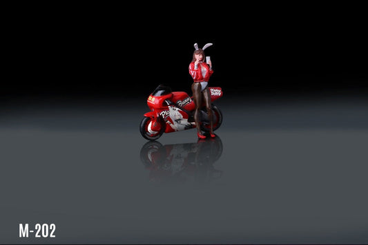 (Pre-Order) (MO222202) Honda Red Bunny Motorcycle with Figure Resin Model