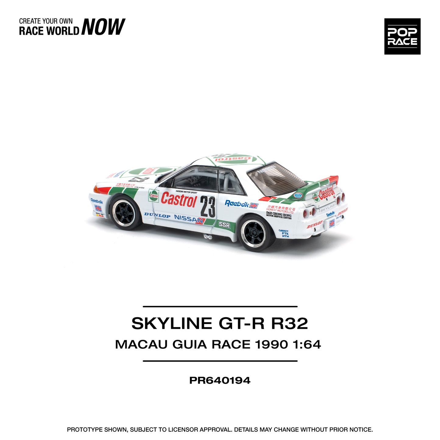 (Pre-Order) PR640194 Nissan Skyline GT-R R32 MACAU GUIA RACE 1990 WINNER