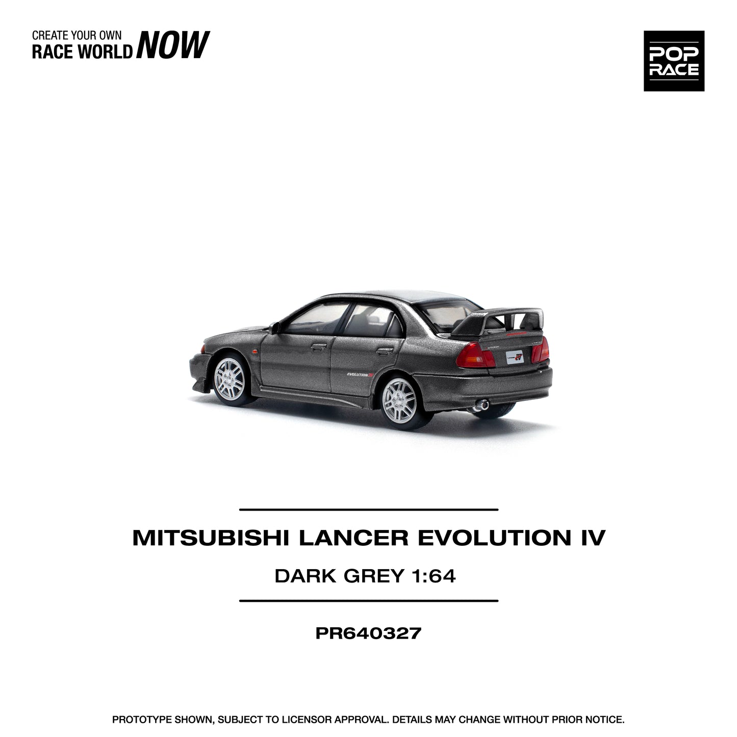 (Pre-Order) (PR640327) - MITSUBISHI LANCER EVOLUTION IV DARK GREY