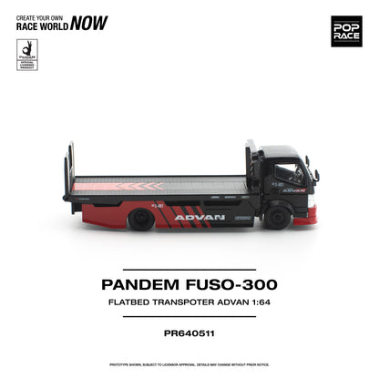(Pre-Order) (PR640511) PANDEM FUSO 300 FLATBED TRANSPORTER - ADVAN