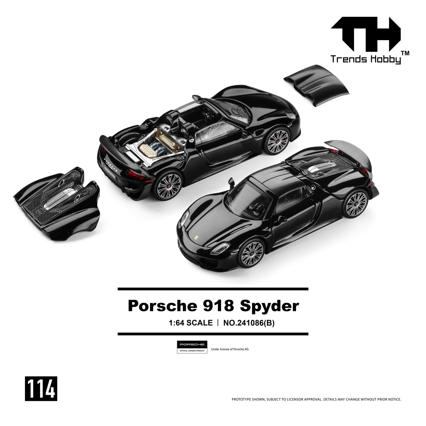 (Pre-Order) (241086(B)) - Porsche 918 Spyder - Black