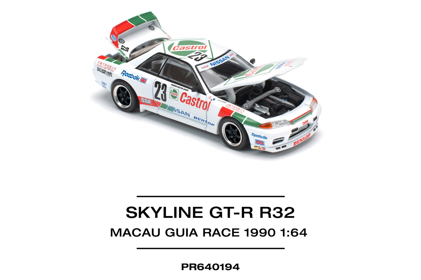 (Pre-Order) PR640194 Nissan Skyline GT-R R32 MACAU GUIA RACE 1990 WINNER