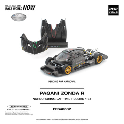 POP RACE 1:64 Pagani Zonda R Nurburgring Lap Time Record (PR640582) - Openable Parts View
