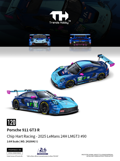 (Pre-Order) (241084(I)) Trends Hobby 1/64 Porsche 911 GT3 R LeMan 24H 2025 #90