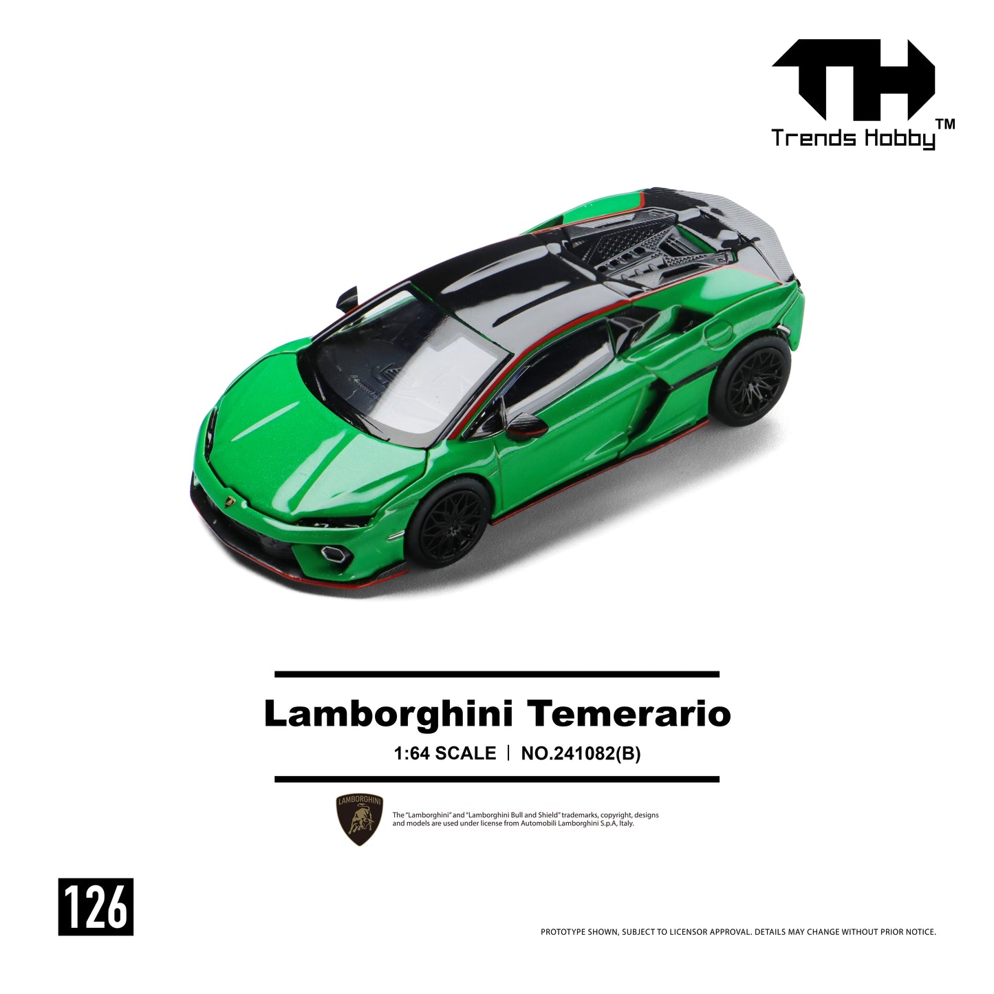 (Pre-Order) 241082(B) Trends Hobby 1/64 Lamborghini Temerario - Green