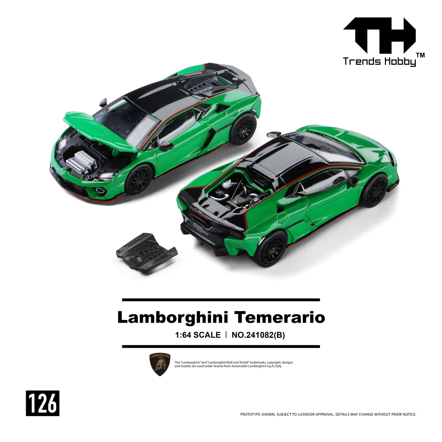 (Pre-Order) 241082(B) Trends Hobby 1/64 Lamborghini Temerario - Green