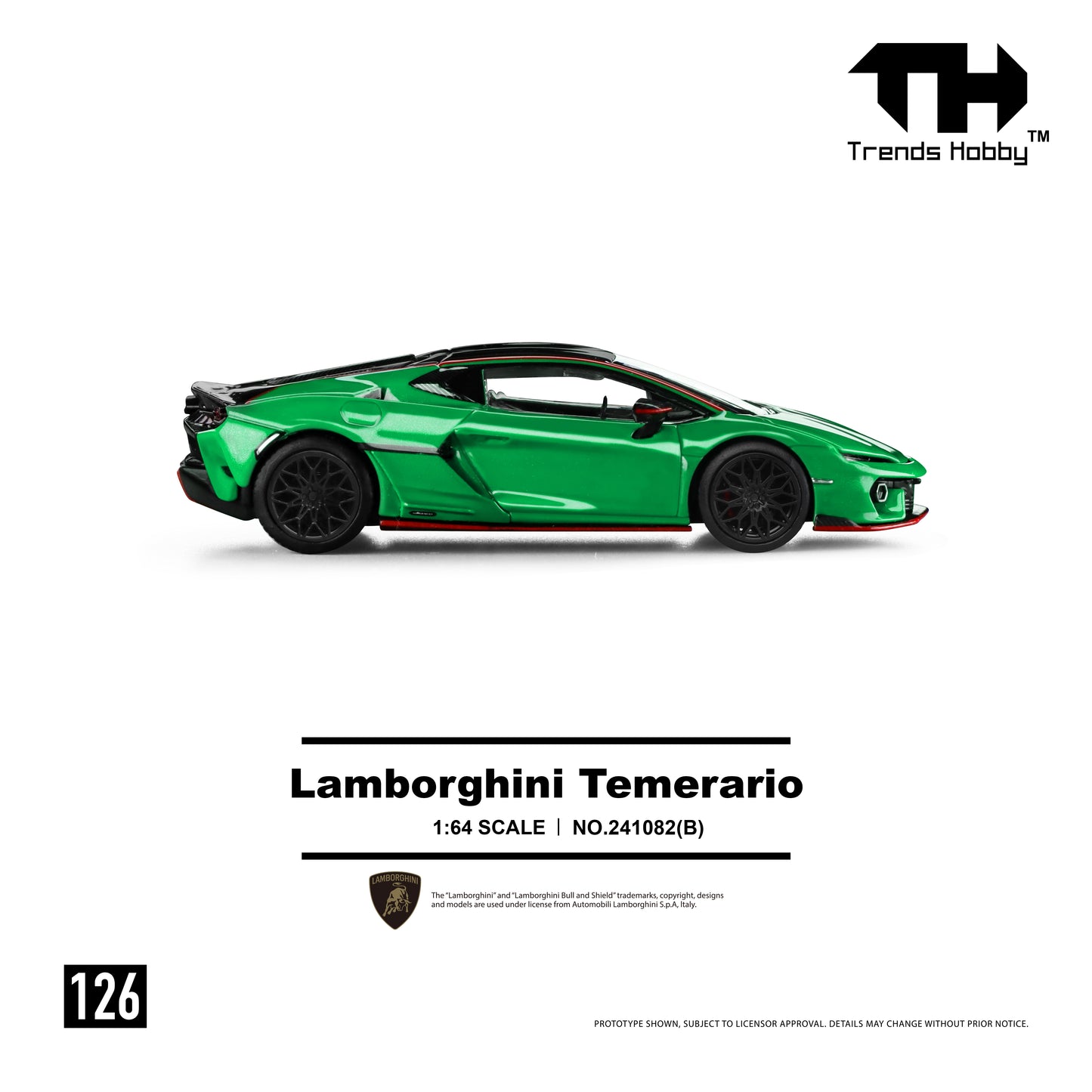 (Pre-Order) 241082(B) Trends Hobby 1/64 Lamborghini Temerario - Green
