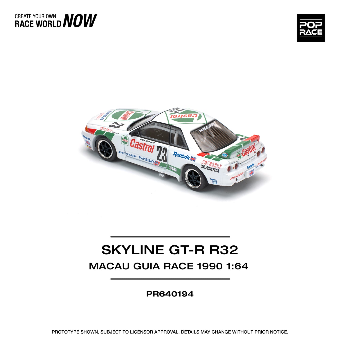 (Pre-Order) PR640194 Nissan Skyline GT-R R32 MACAU GUIA RACE 1990 WINNER
