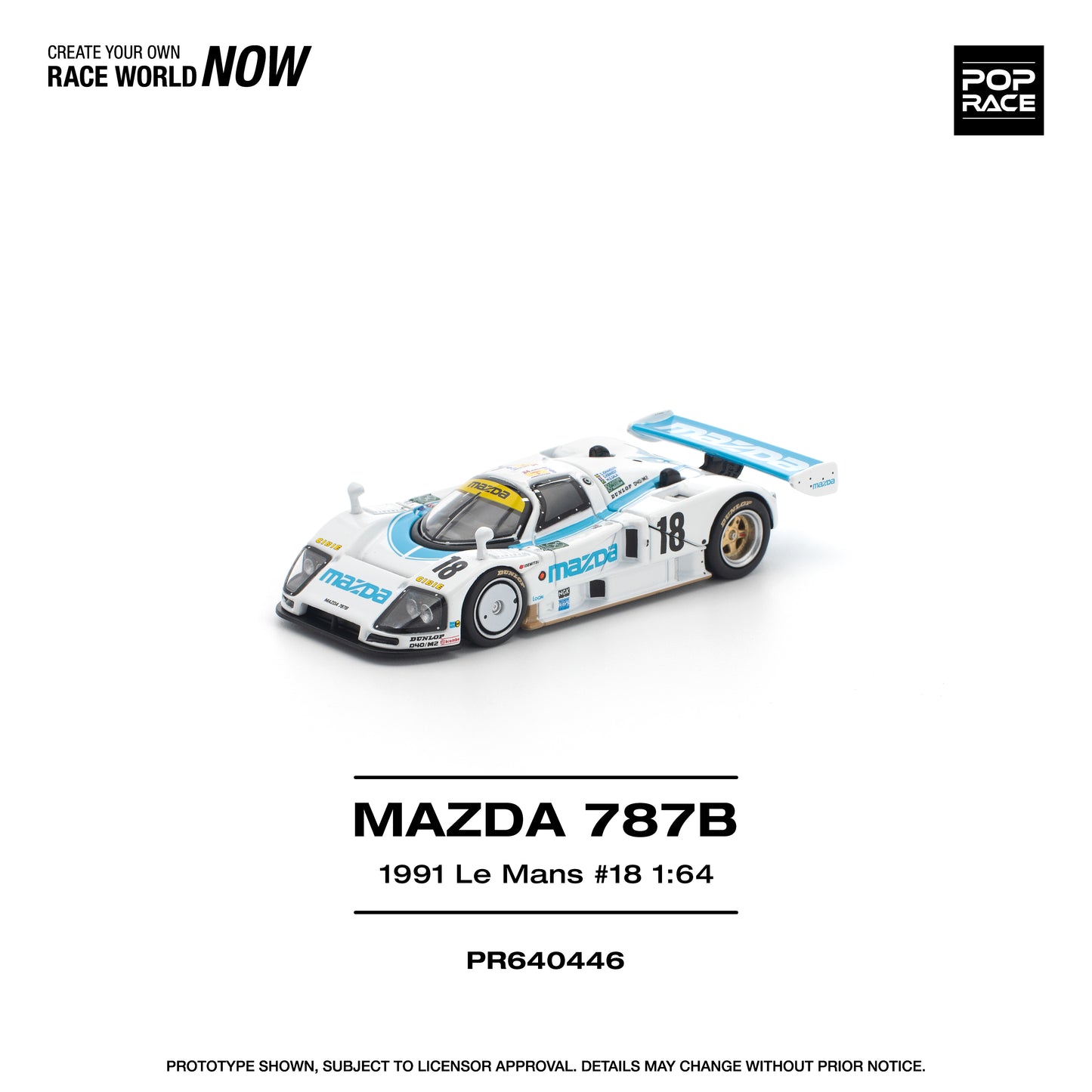(Pre-Order) (PR640446) Pop Race Mazda 787B 1991 Le Mans 24hrs #18
